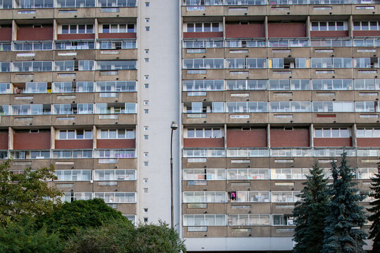 Many balconies in a large residential complex