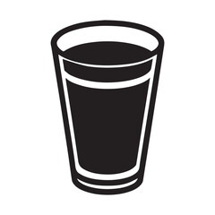 Espresso Shot Glass Stencil Icon Vector Illustration