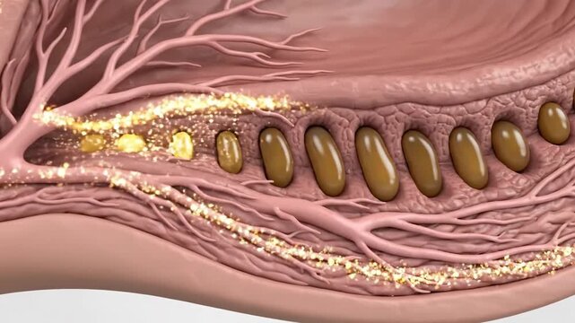Animated 3D Medical Illustration of Human Tarsal Plates and Connective Tissue