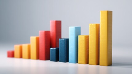 Row of colorful blocks representing inclusive economy index and the importance of diversity in economic development strategies