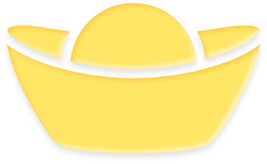Bright Yellow Ingot wealth symbol for Lunar New Year 2026