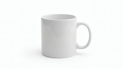 Fototapeta premium White ceramic mug on white background.