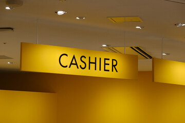 Cashier Sign in a Store