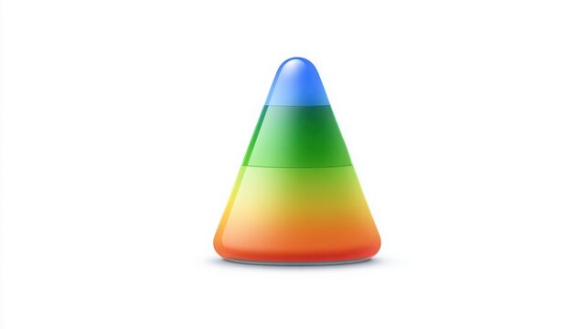 Colorful cone with the word representing quantum commerce and digital innovation in a modern business context