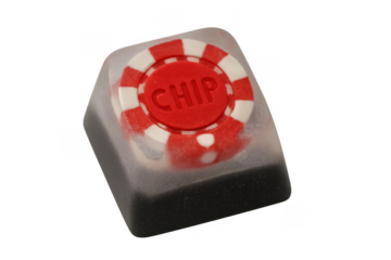 Artisan keyboard keycap with gambling chip design