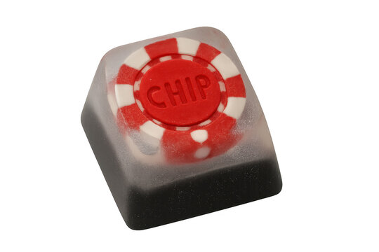 Artisan keyboard keycap with gambling chip design