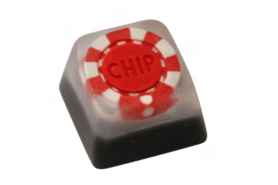 Artisan keyboard keycap with gambling chip design