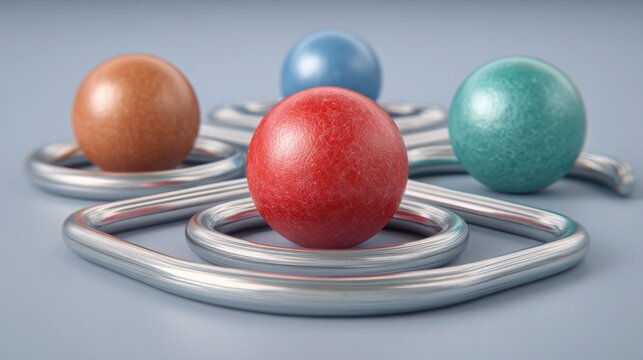 A collection of colorful decorative eggs perfectly arranged together symbolizing a portfolio optimization roadmap icon concept