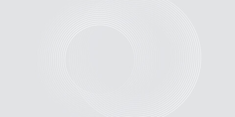 Abstract white glowing geometric lines on gray background. Modern shiny blue circle lines pattern. Futuristic technology concept. Suit for cover, poster,