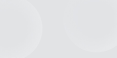 Abstract white glowing geometric lines on gray background. Modern shiny blue circle lines pattern. Futuristic technology concept. Suit for cover, poster,