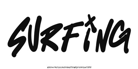 Brush vector font with texture. Creative hand drawn uppercase. Classic lettering fashion designs Typography script decorative vintage concept vector illustration