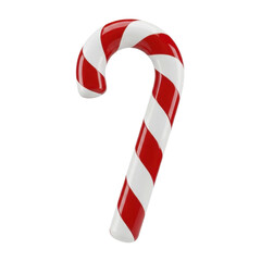 Fototapeta premium Classic Red White Striped Candy Cane on a Transparent Background PNG Image