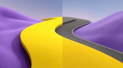 Desert road illustrating a journey in the context of a crypto lending roadmap mapping collaborative efforts