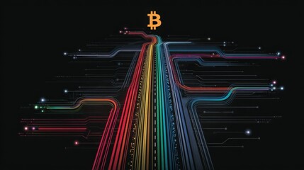 Bitcoin displayed on a black background emphasizing its role in the crypto market roadmap structure and analysis