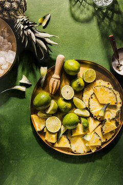 ingredients for pineapple mocktail or cocktail