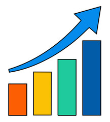 business graph with arrow