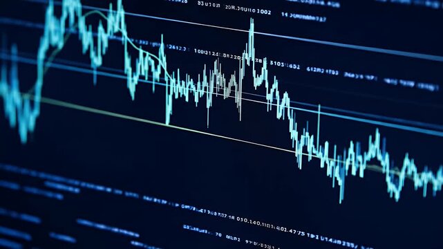 Blue Digital Data Waveform Flowing Data Streams Motion Graphic