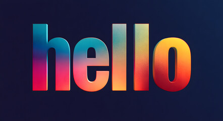 New Year 2026 on vivid rainbow gradient numerals with bold white hello text centered; modern neon look on deep navy background, perfect for fresh New Year announcements and social posts.