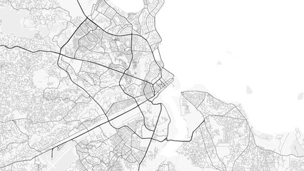 Obraz premium Dar es Salaam City Map. Minimalist black and white line art poster for printing, wallpaper, wall art, and map resources for home and office decor