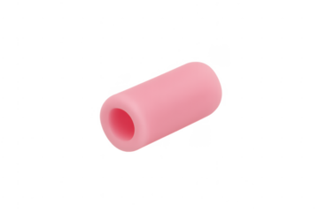 Pink pencil eraser stationery tool on transparent background