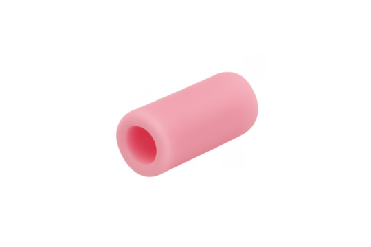 Pink pencil eraser stationery tool on transparent background