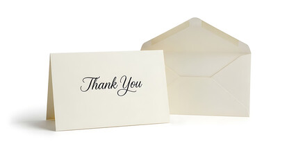 Elegant thank you card and envelope for expressing gratitude.