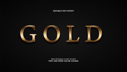 Luxury Gold Editable Text Effect with Shadow on Dark Background