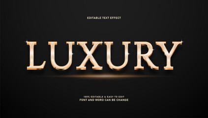 Luxury Gold 3D Text Effect: Editable Vector Typography on Black Background for Premium Branding and Design