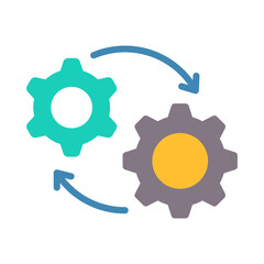 Process Flow Icon - Flat Color
