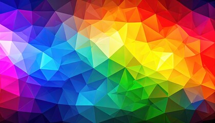 A vibrant mosaic of abstract geometric shapes in a kaleidoscope of colors bursts forth in a visual symphony of shades, textures, and form. A mesmerizing blend of vivid hues dance.