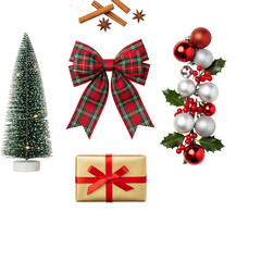 set of christmas decorations