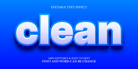 Editable Clean Blue and White 3D Text Effect
