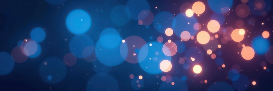 Abstract blue bokeh, festive glow Defocused bright lights, celebratory backdrop , pattern, shine, festive background
