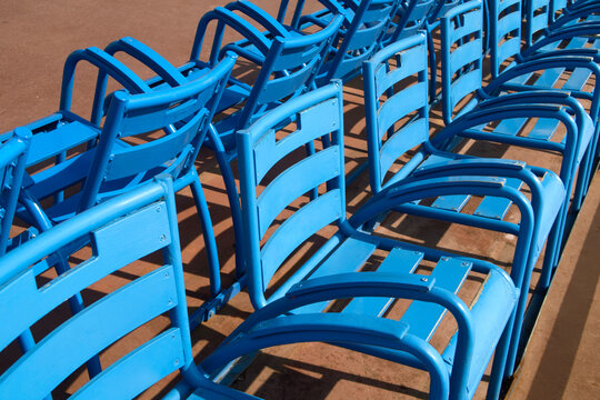 Blue chairs composition in Nice France