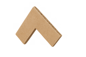Cardboard angle protector corner packaging material isolated on transparent background
