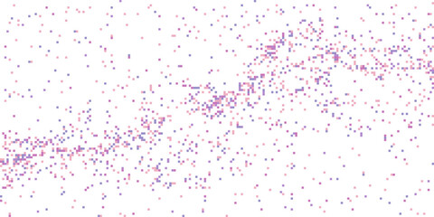 Pixelated bitmap gradient Y2K aesthetics texture. Neon color dither pattern background. 8 bit video game screen wallpaper. Retro glitchy pixel art illustration