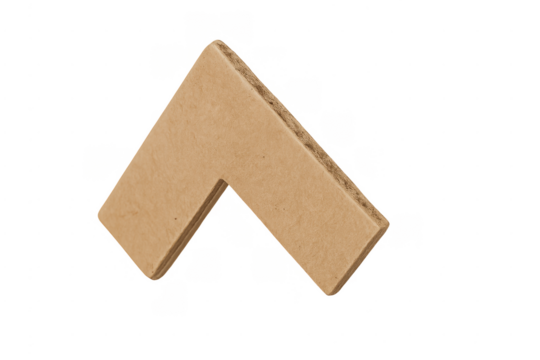 Cardboard angle protector corner packaging material isolated on transparent background