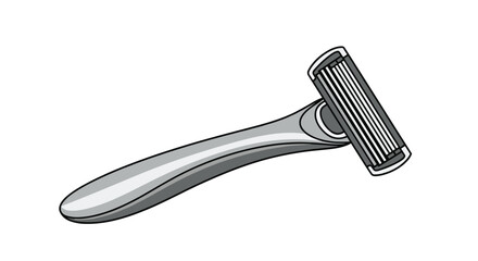 Detailed vector illustration of a modern multi-blade disposable shaving razor with a sleek grey handle on a plain white background.