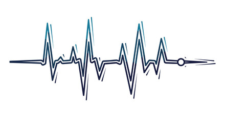 A creative hand-drawn sketch of a heartbeat pulse and EKG line that transitions into a flatline symbolizing life and health.