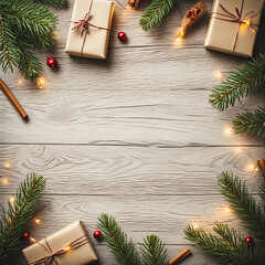 Christmas gift on table 