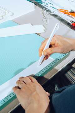 Folding paper.