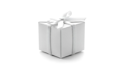 Obraz premium Elegant White Gift Box with Delicate Ribbon.