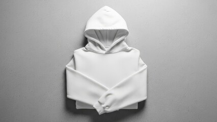 Folded White Hoodie Mockup Apparel Clothing Template Fashion Top View