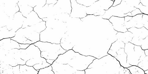Obraz premium black and white dust and cracked concrete wall Texture pattern design element white background. 