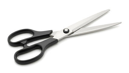Obraz premium Sharp scissors with black handles ready for cutting and trimming.