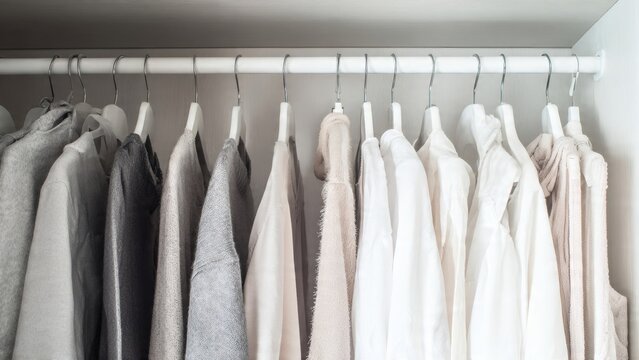 Neatly Organized Minimalist Closet Interior