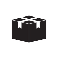 Shipping package cardboard box icon silhouette for delivery logistics and storage