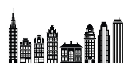 Obraz premium City skyline silhouette vector illustration building architecture