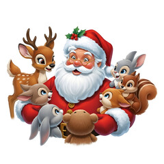 Santa Claus Holding Large Christmas Gift