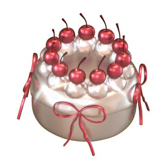 3d cake cute and glow shiny silver